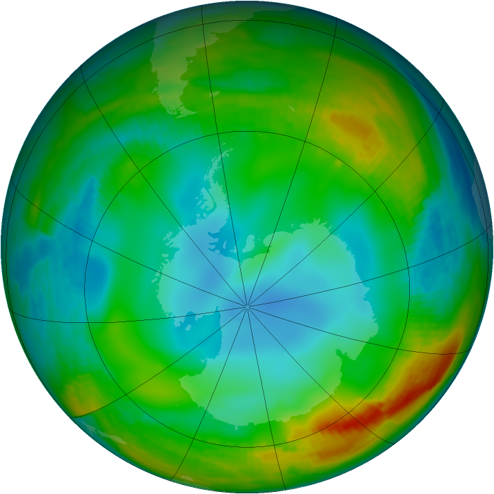 Antarctic ozone map for 03 July 1979